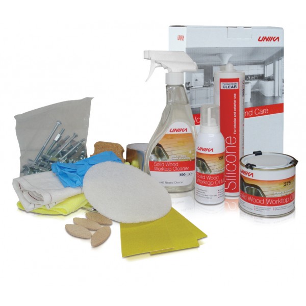 Unika solid wood worktop installation kit. IN STOCK, NEXT DAY DELIVERY,