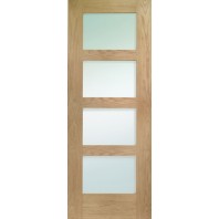 XL Shaker 4 Panel Oak with Obscure Glass