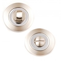 Dale Satin Nickel/Polished Chrome Bathroom Turn & Release