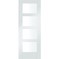 Xl Shaker 4 Light With Clear Glass White Primed Door 